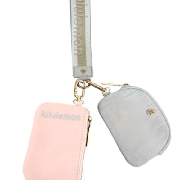 lululemon Handbags - Lululemon Dual Pouch Wristlet Pink Mist/Gold/Vapor NIP